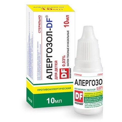Алергозол-DF көз / мұрын тамшылары 0,03% 10 мл
