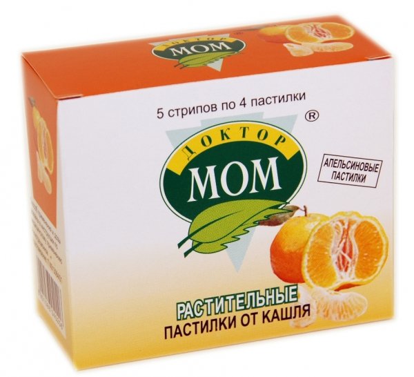 Доктор МОМ апельсин дәмімен пастилкалар № 20