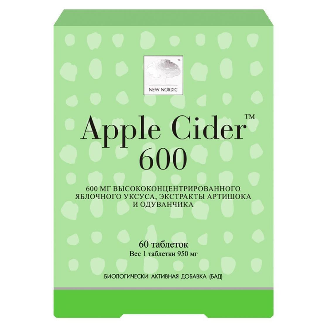 New Nordic Уксус яблочный Apple Cider-600 таблетки 950 мг № 60
