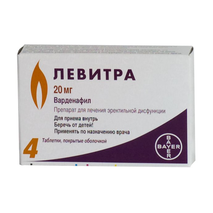 Левитра таблеткалар 20 мг № 4