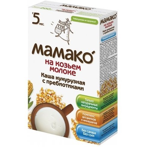 Мамако каша на козьем молоке кукурузная с пребиотиками 200 гр