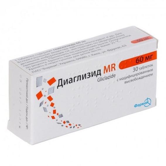 Диаглизид MR таблеткалар 60 мг № 30
