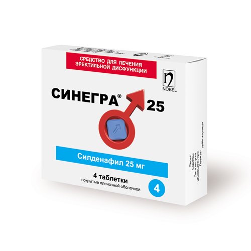 Синегра таблетки 25 мг № 4