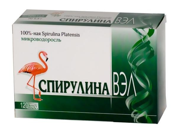 Спирулина-ВЭЛ таблеткалар 500 мг № 60