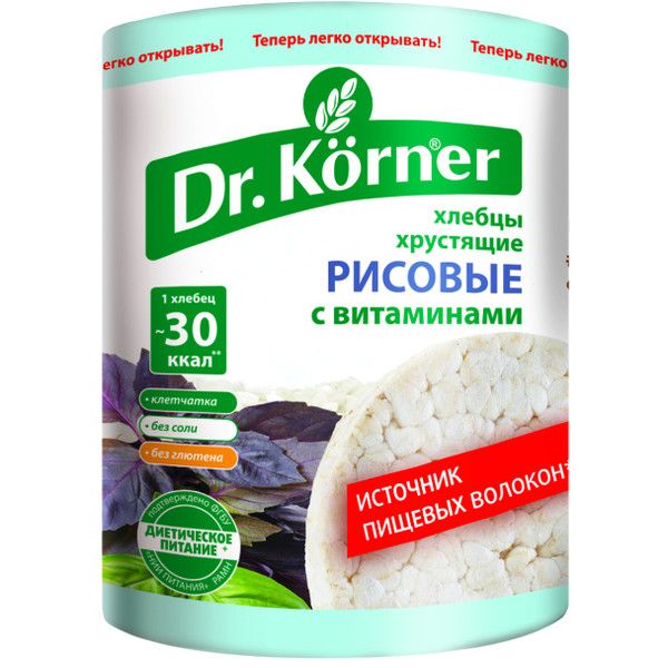 Dr. Korner хлебцы рисовые без глютена 100 гр