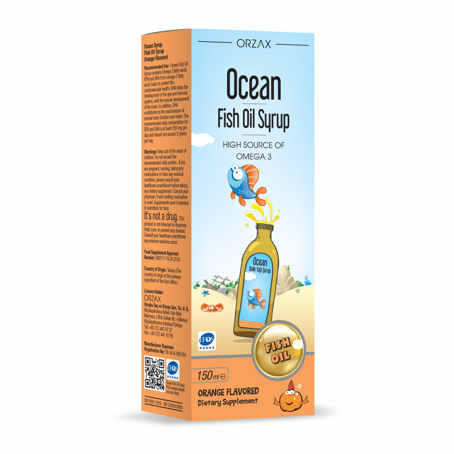 Orzax Ocean Омега-3 рыбий жир сироп 150 мл