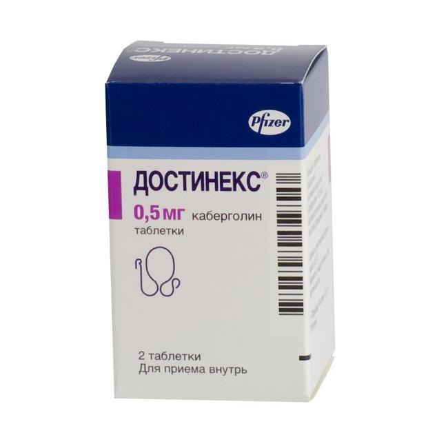 Достинекс таблеткалар 0,5 мг № 2