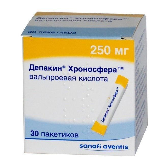 Депакин хроносфера түйіршіктер 250 мг № 30