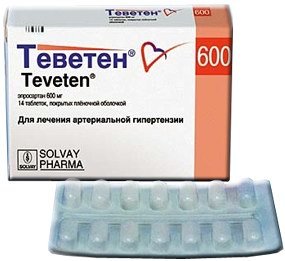Теветен таблетки 600 мг № 14