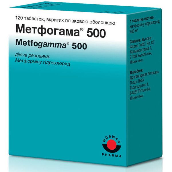 Метфогамма 500 мг № 120
