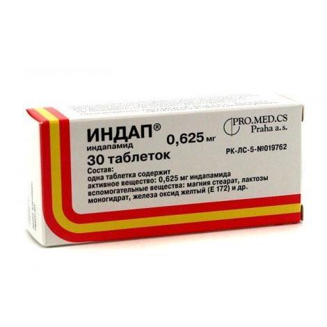 Индап таблеткалар 0,625 мг № 30