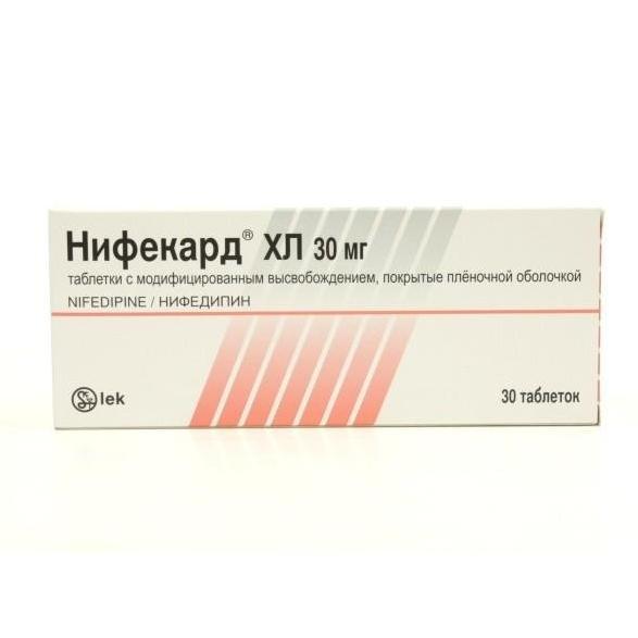 Нифекард ХЛ таблеткалар 30 мг № 30