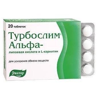 Турбослим Альфа-липоевая кислота и L-карнитин таблетки № 60