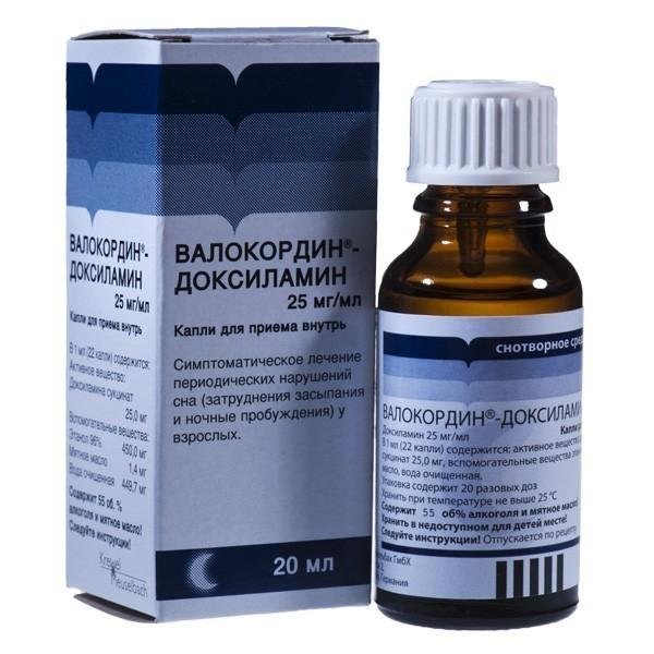Валокордин-Доксиламин раствор 25 мг 20 мл