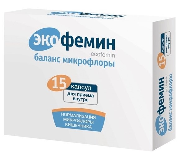 Экофемин Баланс микрофлоры капсулы № 15  цена в аптеках (0) | i .